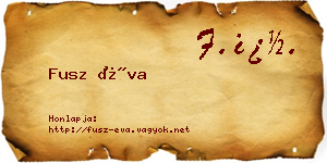Fusz Éva névjegykártya